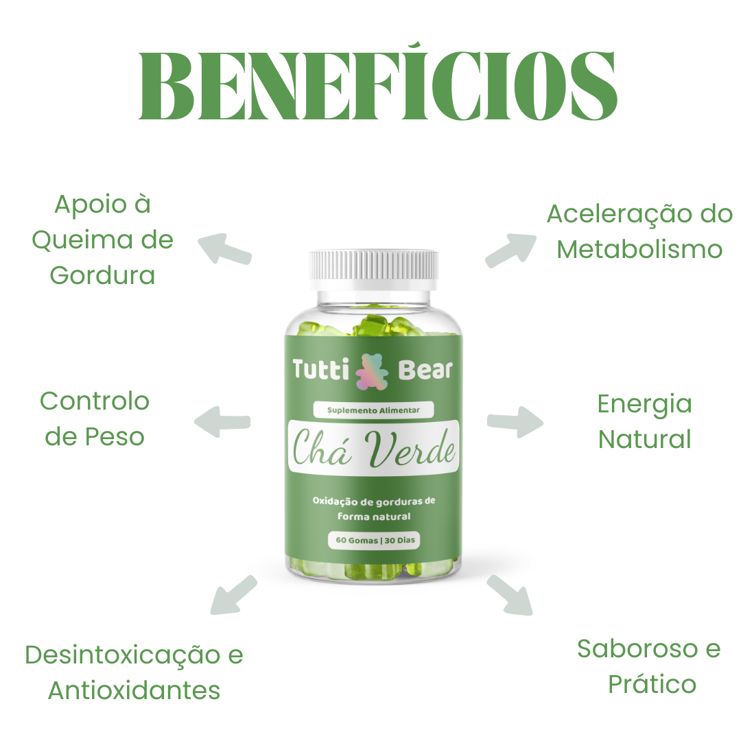 Gomas Energéticas de Chá Verde Tutti Bear 60 uni