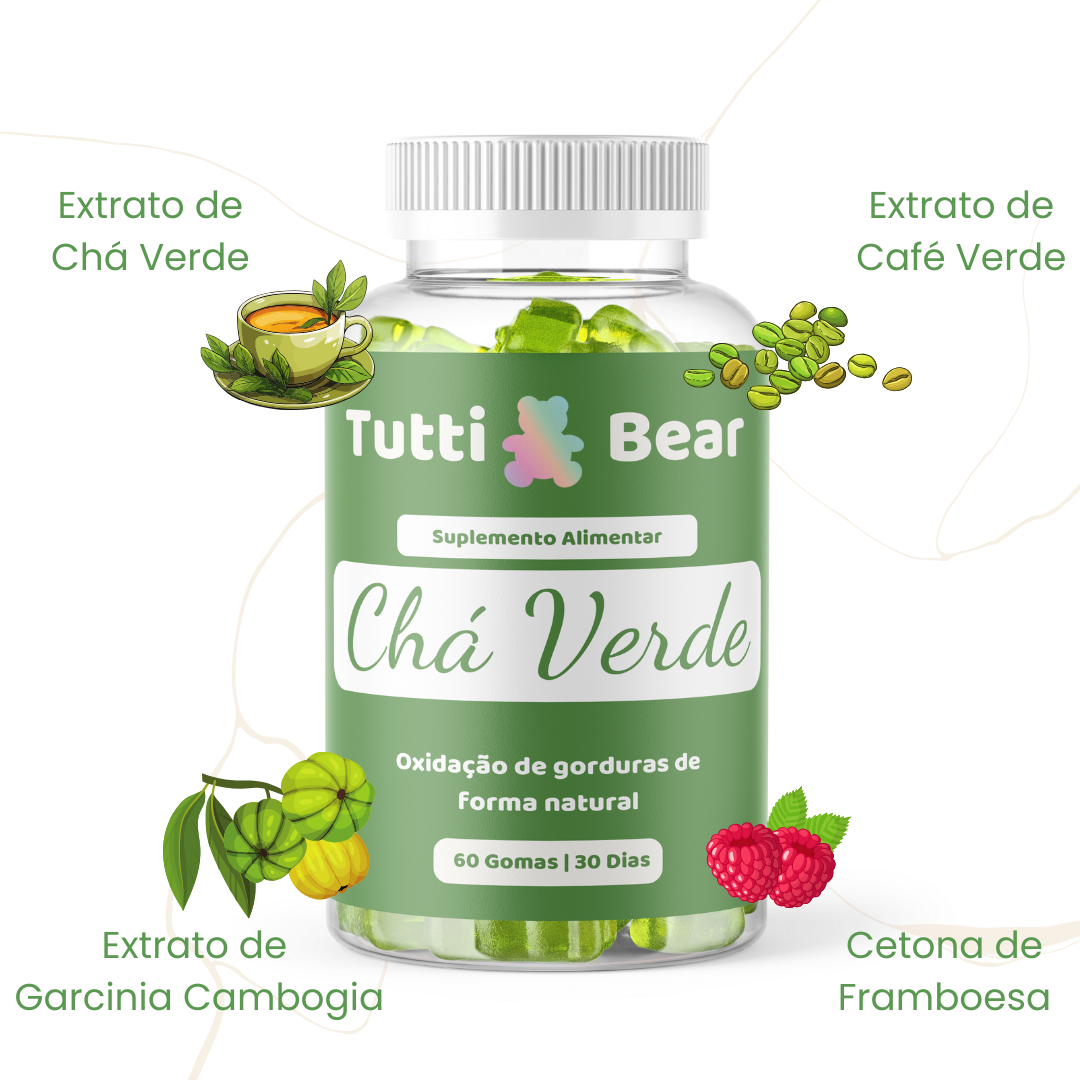 Gomas Energéticas de Chá Verde Tutti Bear 60 uni