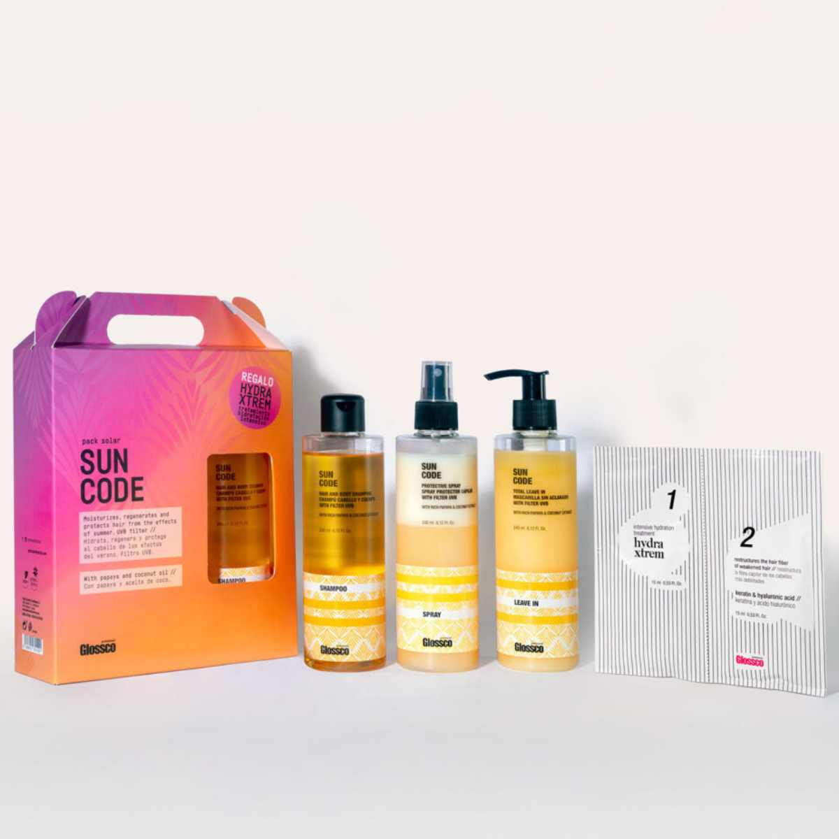 PACK SUN CODE Glossco – Proteção, Hidratação e Reparação Solar para o Teu Cabelo