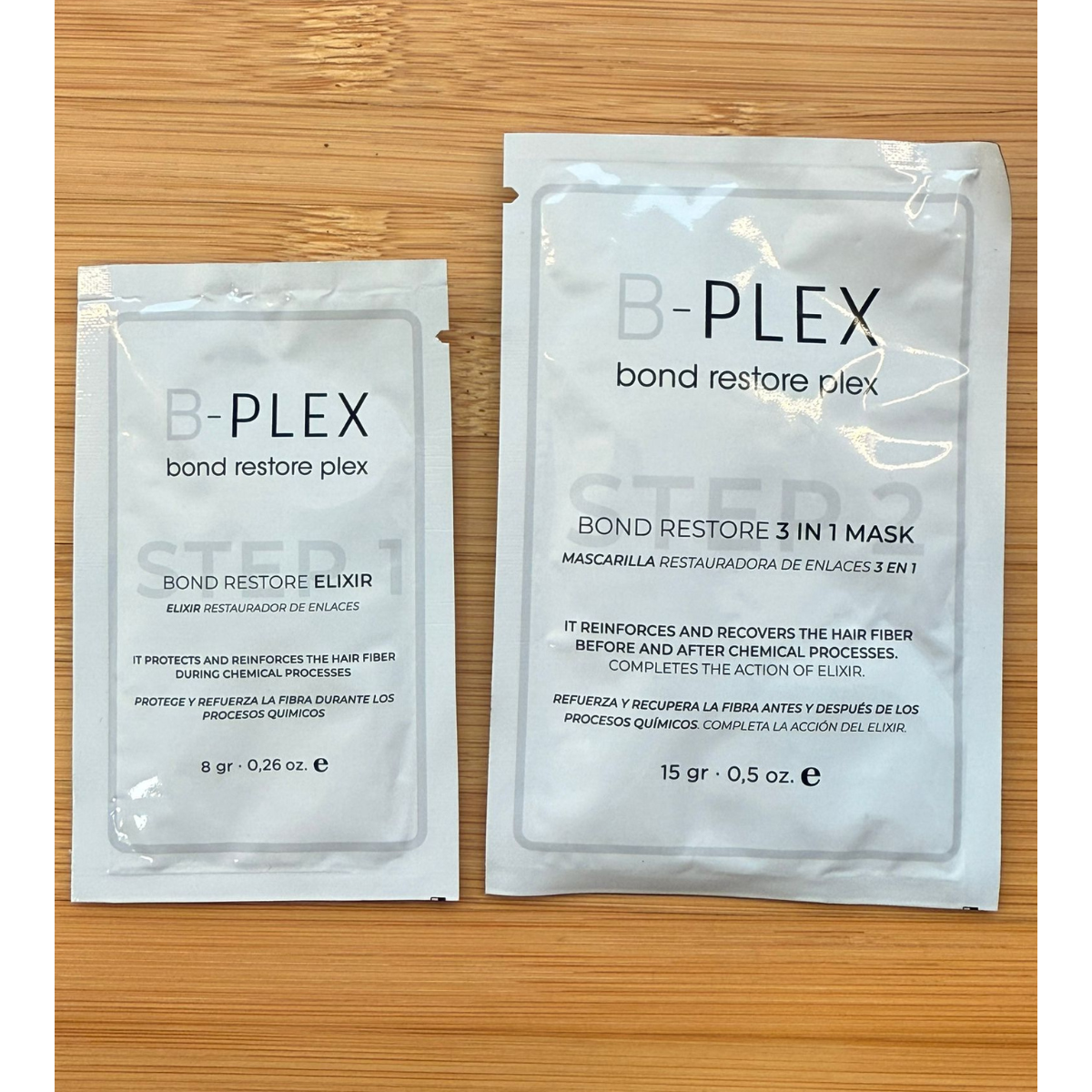 B-Plex Bond Restore – Pack 2 Passos Sistema Profissional de Reparação Capilar 8gr+15gr