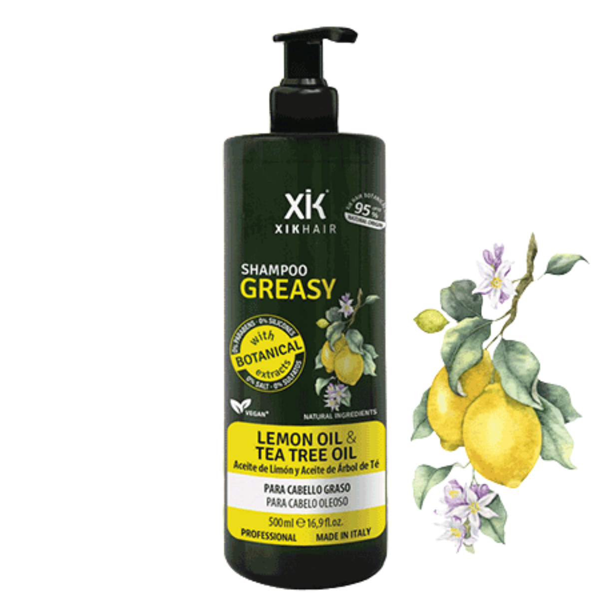 Champô Anti-Oleosidade Xik Hair com Óleo da Árvore do Chá & Limão 500ml