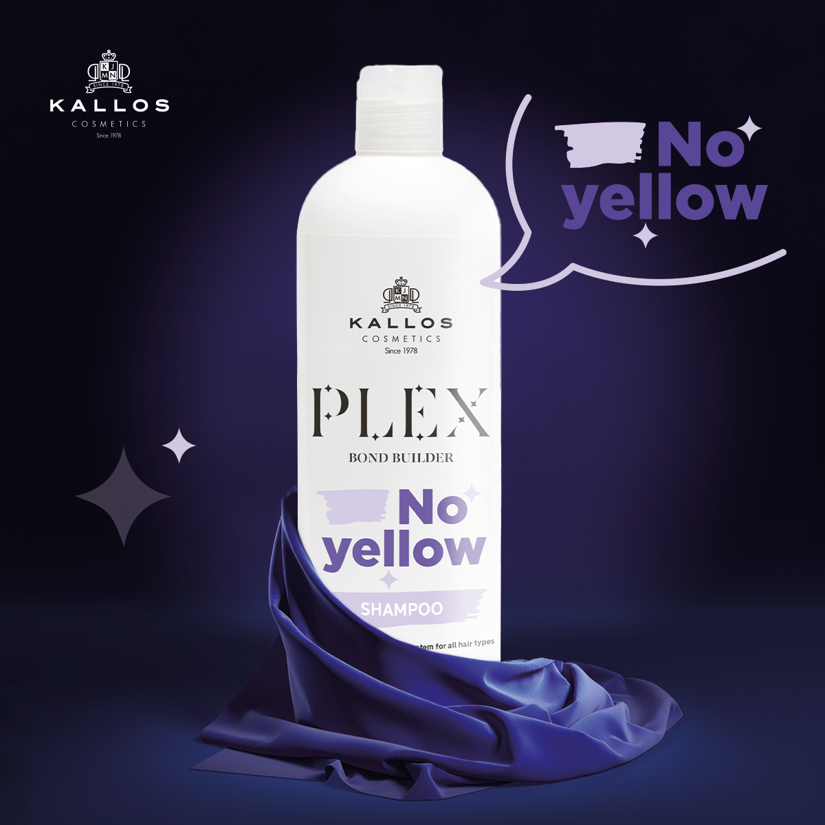 Shampoo Matizador Cabelos Loiros Plex No Yellow Kallos