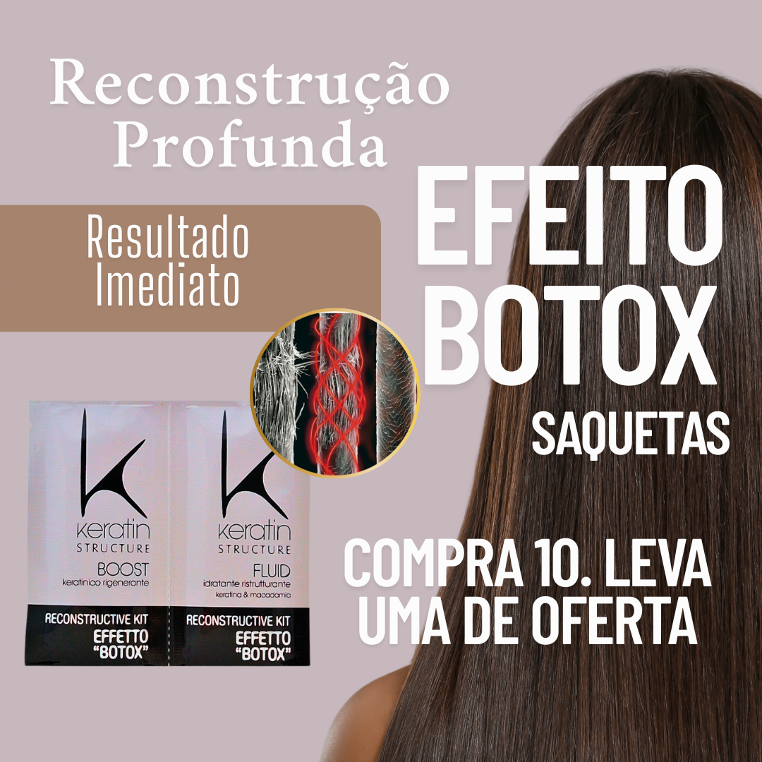 Reconstrutor Efeito Botox Capilar Saquetas- Keratin Structure 12+12ml