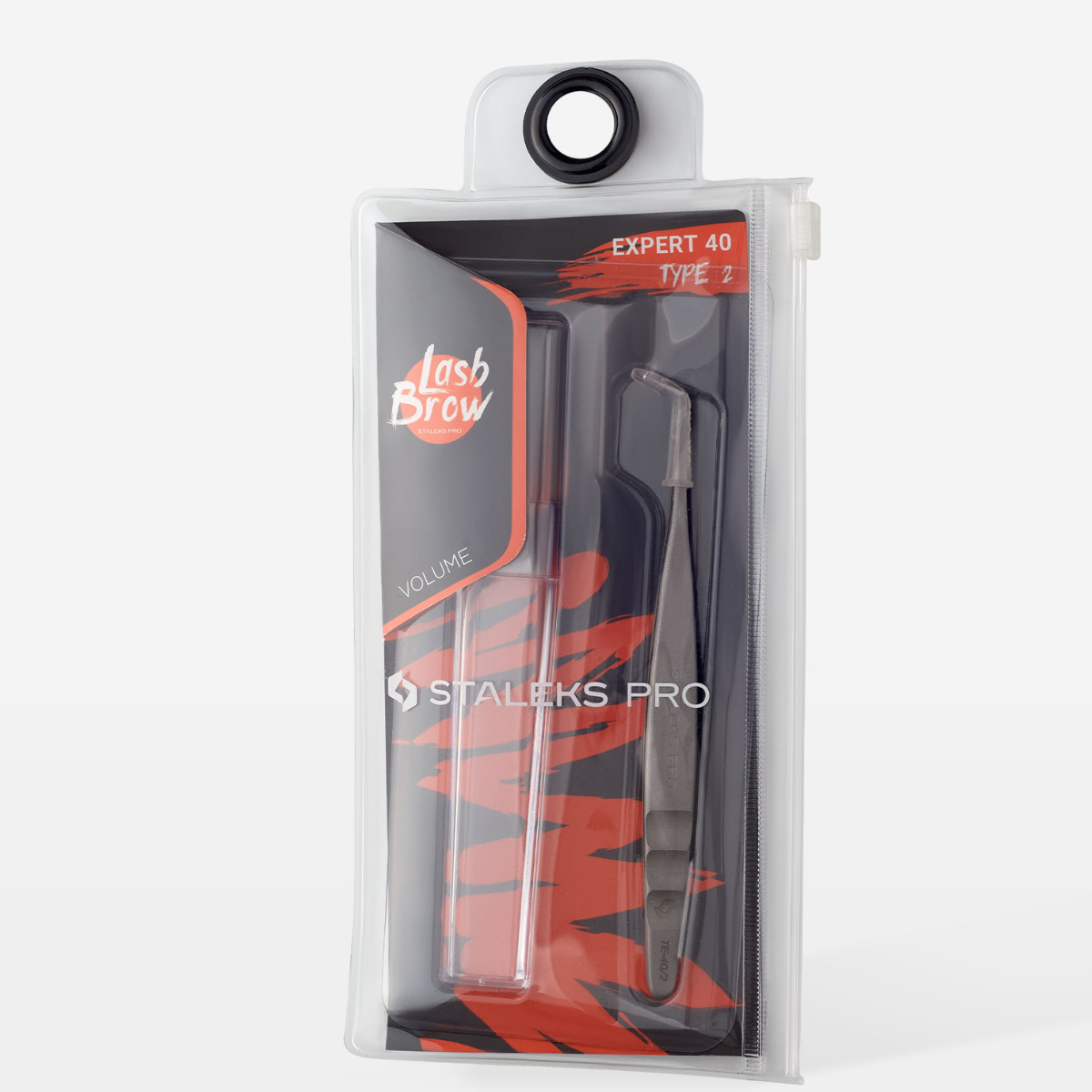 Pinça profissional de pestanas Staleks Pro Expert 40 Tipo 2 (em forma de L, 70′)