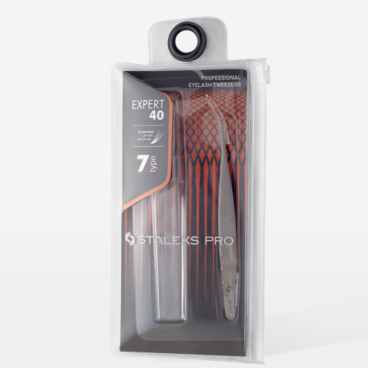 Pinça profissional de pestanas Staleks Pro Expert 40 Tipo 7 (curva)