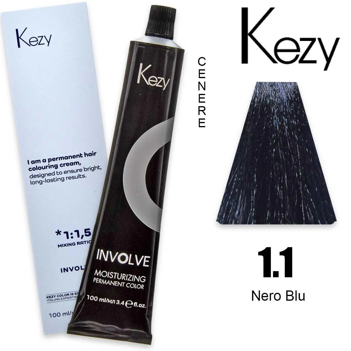 Coloração Capilar Kezy 1.1 Preto Azulado 100ml