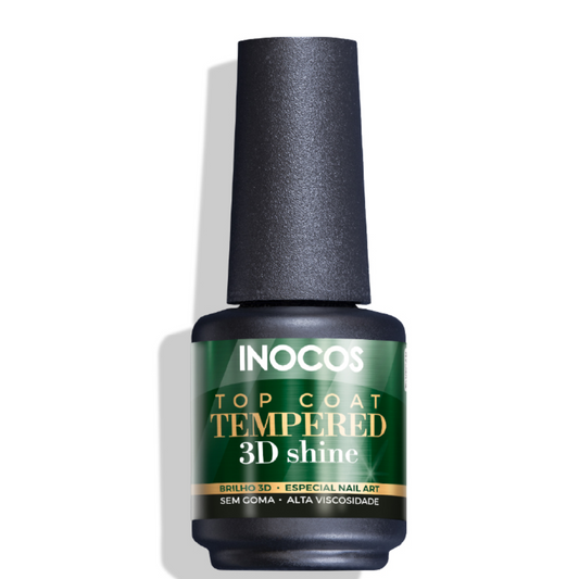 Top Coat Inocos 3D sem goma Tempered 15ml