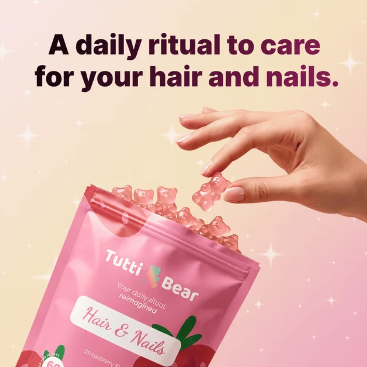 Gomas para o Crescimento do Cabelo Tutti Bear 60 uni