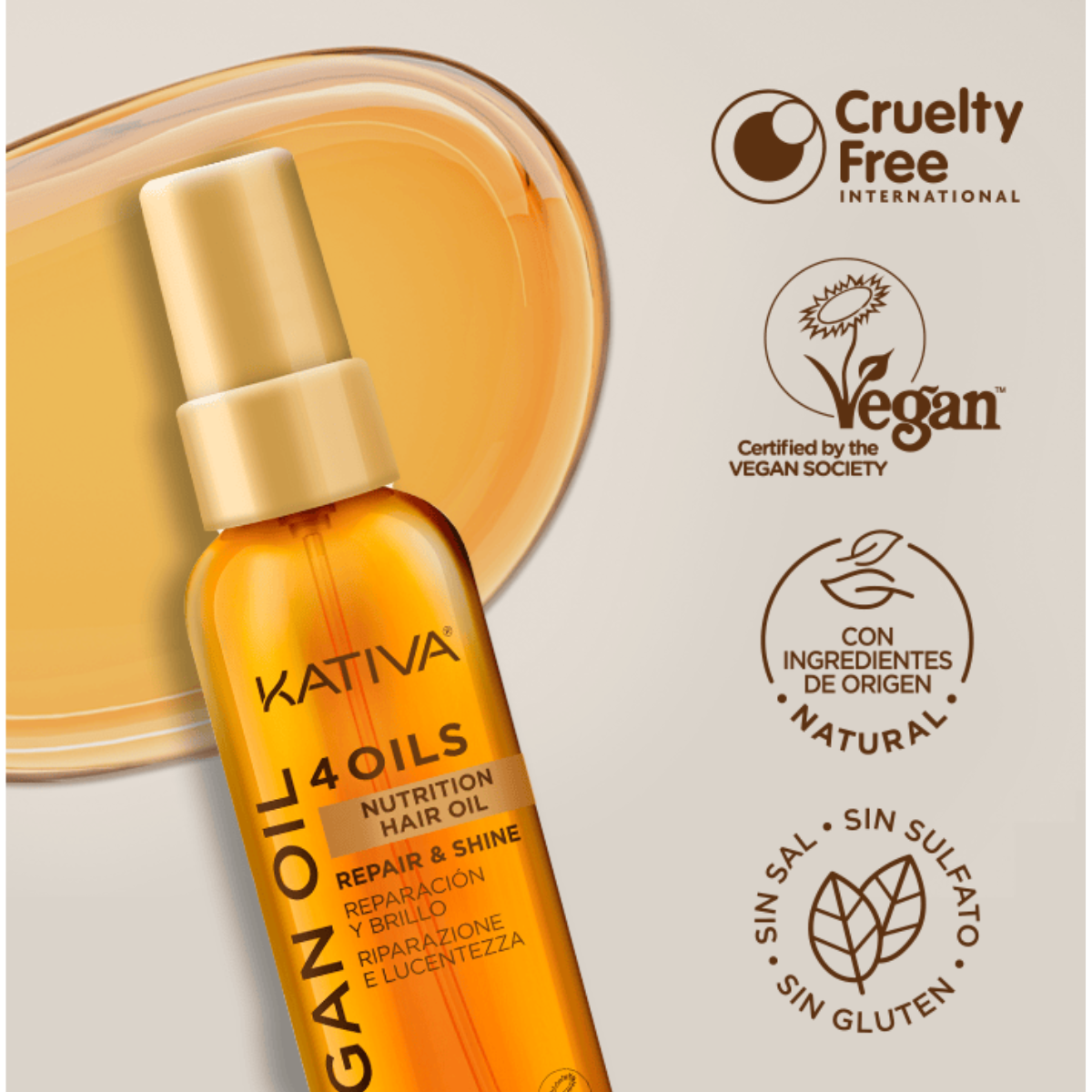 Serum Óleo Capilar Nutritivo Argan Kativa 100ml