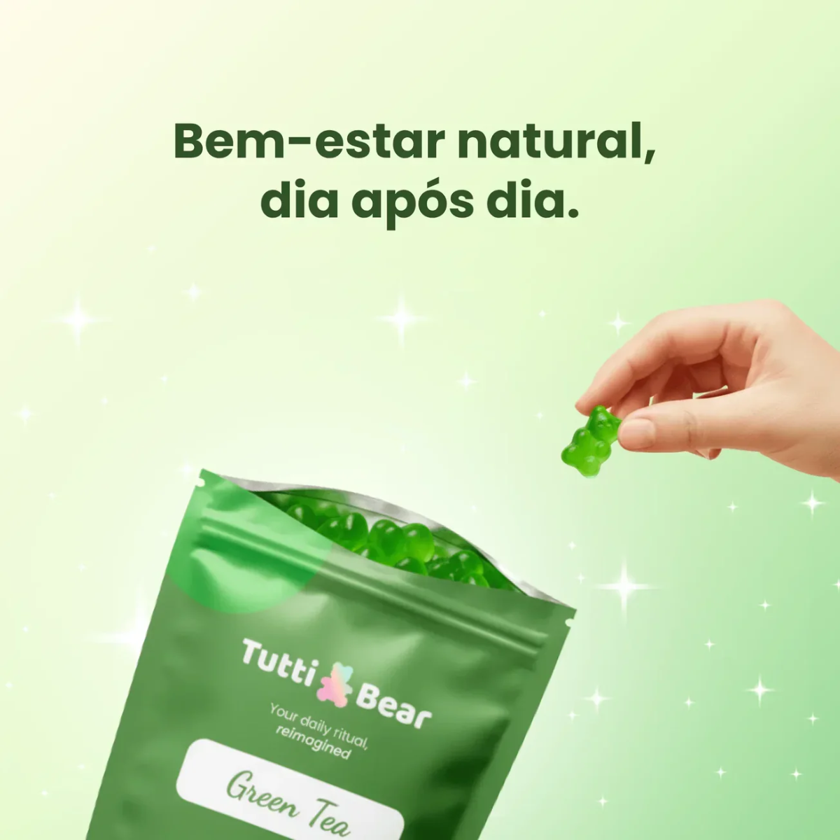 Gomas Energéticas de Chá Verde Tutti Bear 60 uni