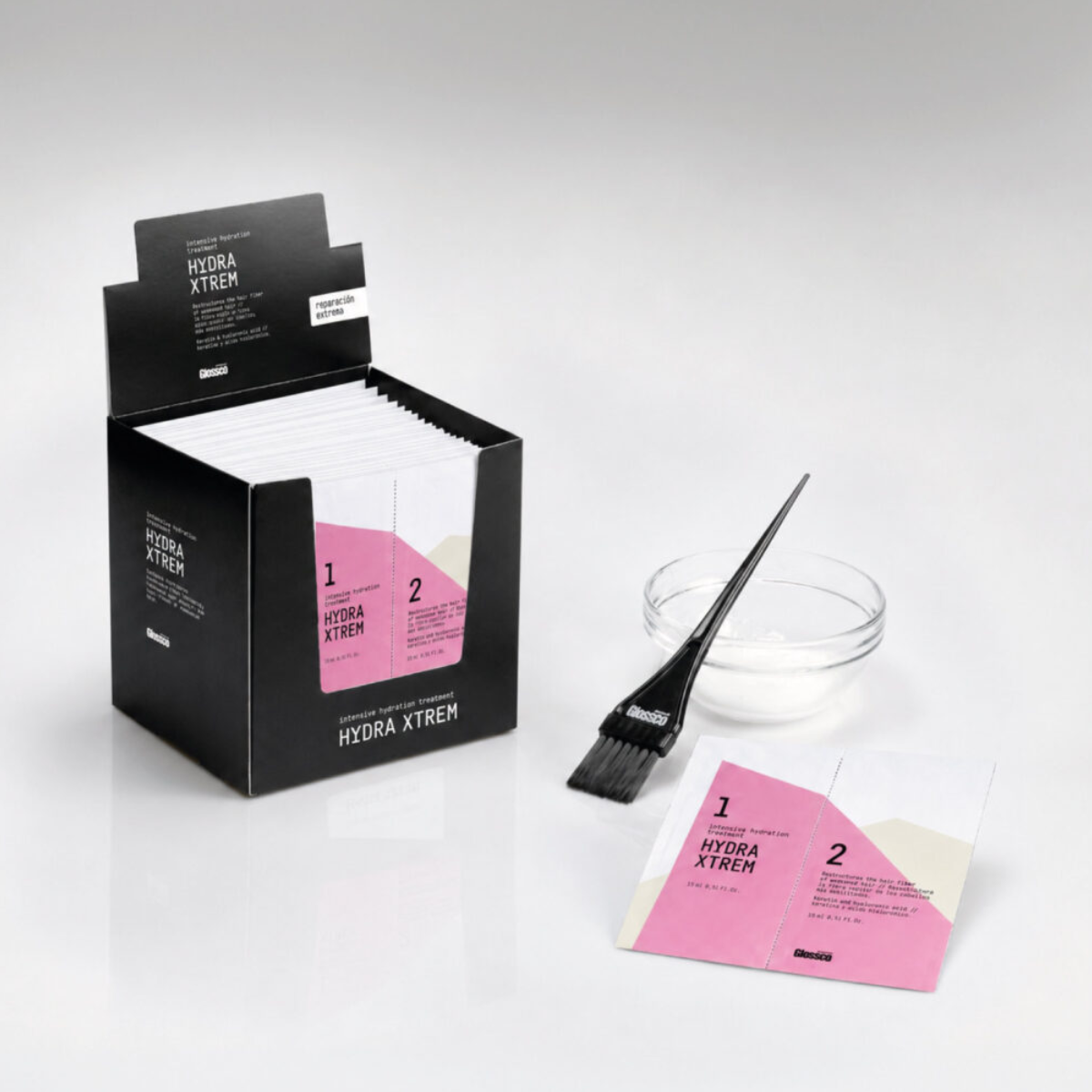 Saquetas Reconstrução Hydra Xtrem Efeito Botox Glossco 15+15ml