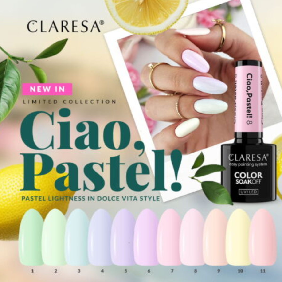Verniz Gel Claresa Ciao, Pastel! 1 5g