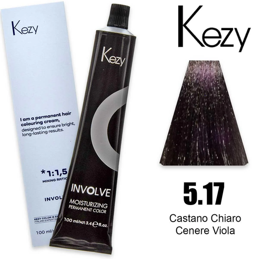 Coloração Capilar Kezy 5.17 castanho Claro Cinza Violeta 100ml