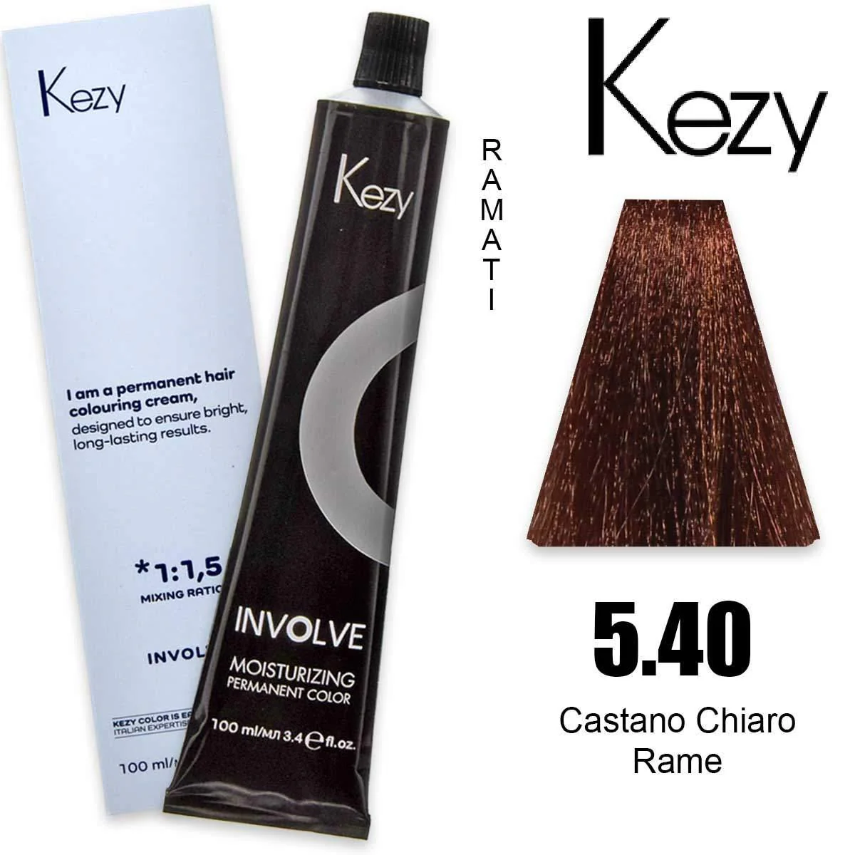 Coloração Capilar Kezy 5.40 Castanho Claro Acobreado 100ml