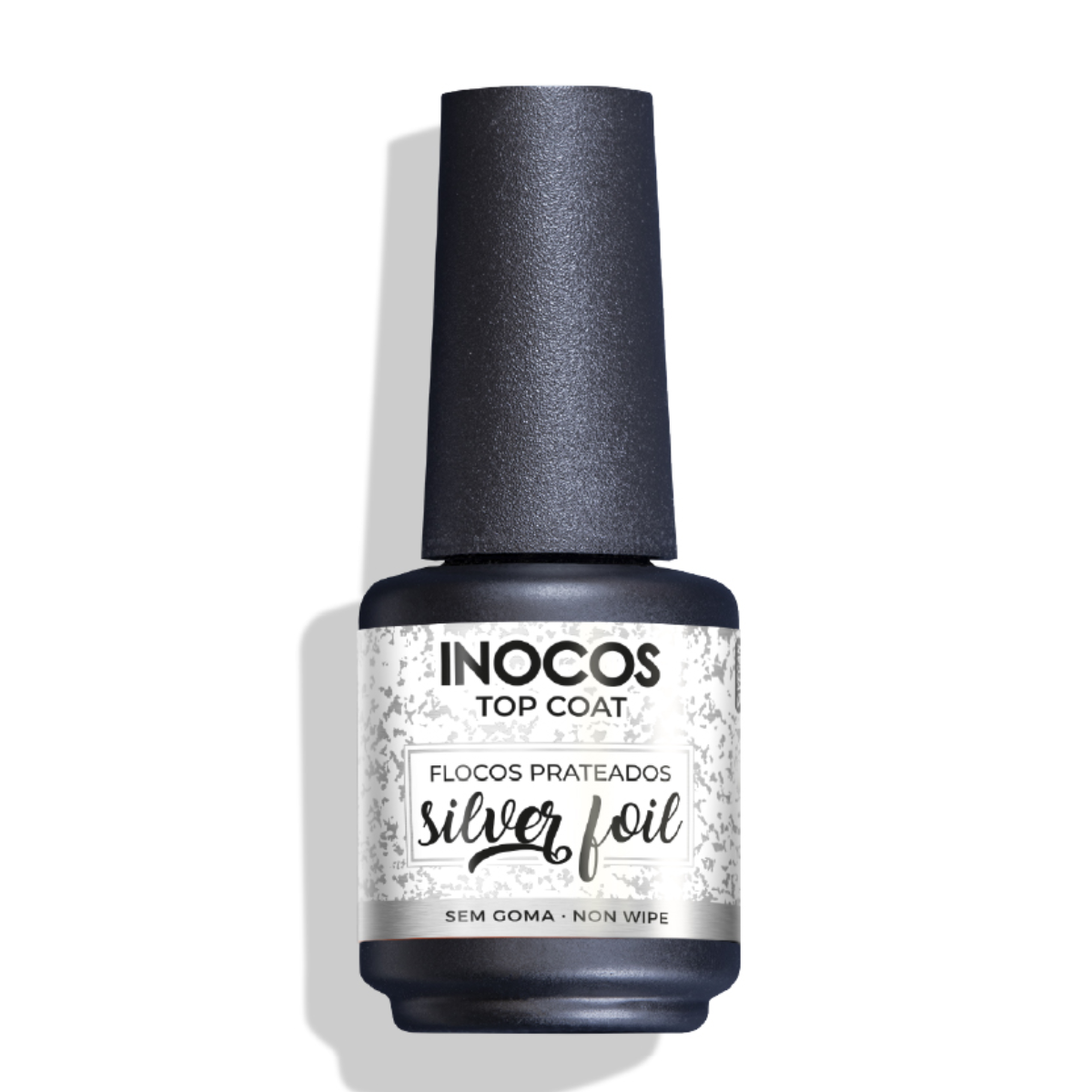 Top Coat Silver Foil sem goma Inocos 15ml