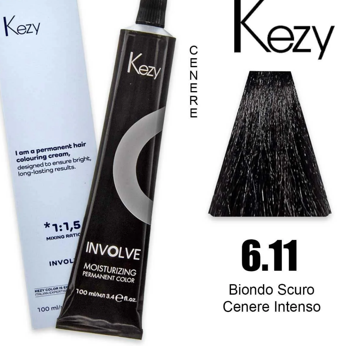 Coloração Capilar Kezy 6.11 Louro Escuro Cinza Intenso 100ml