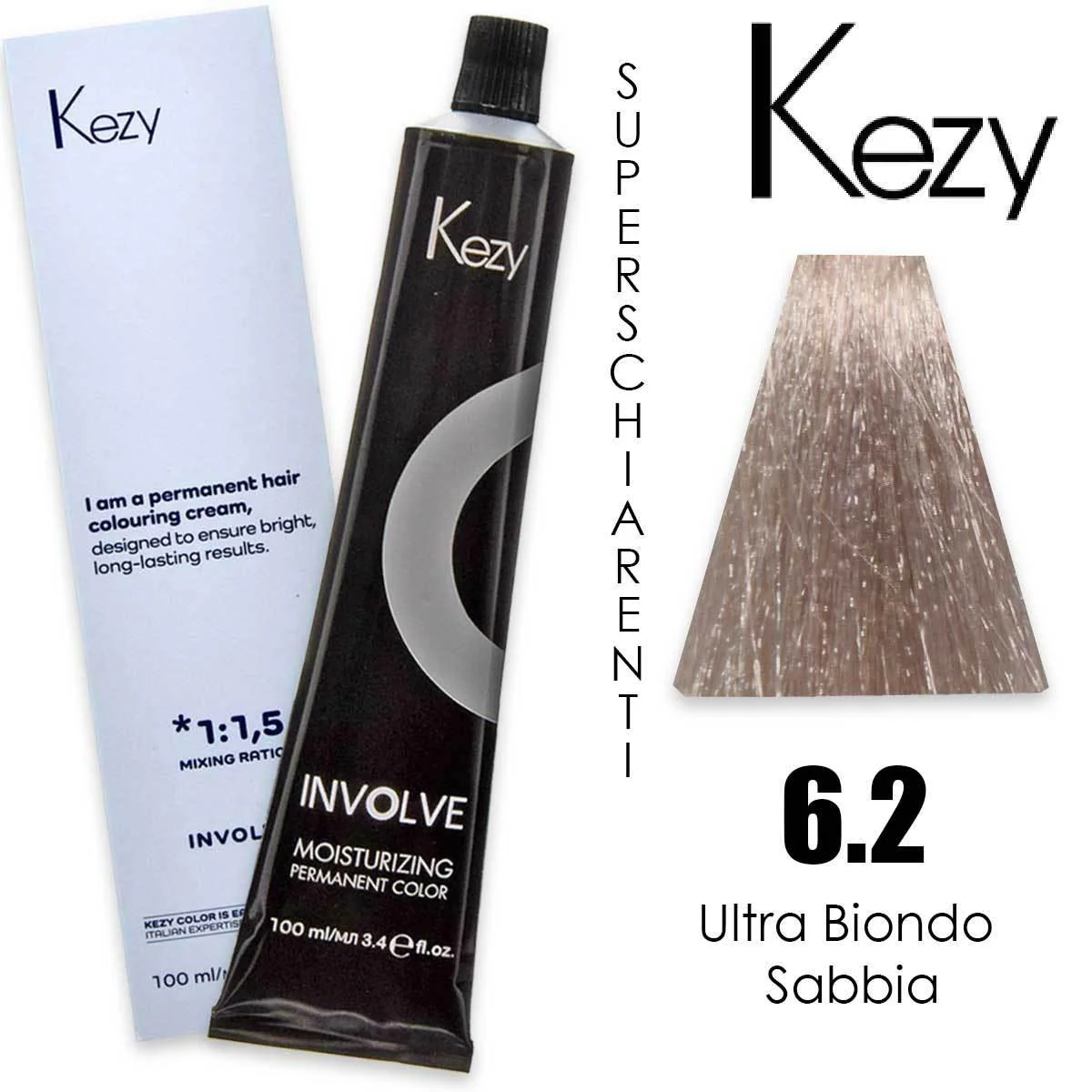 Coloração Capilar Kezy 6.2 Louro escuro Beige 100ml