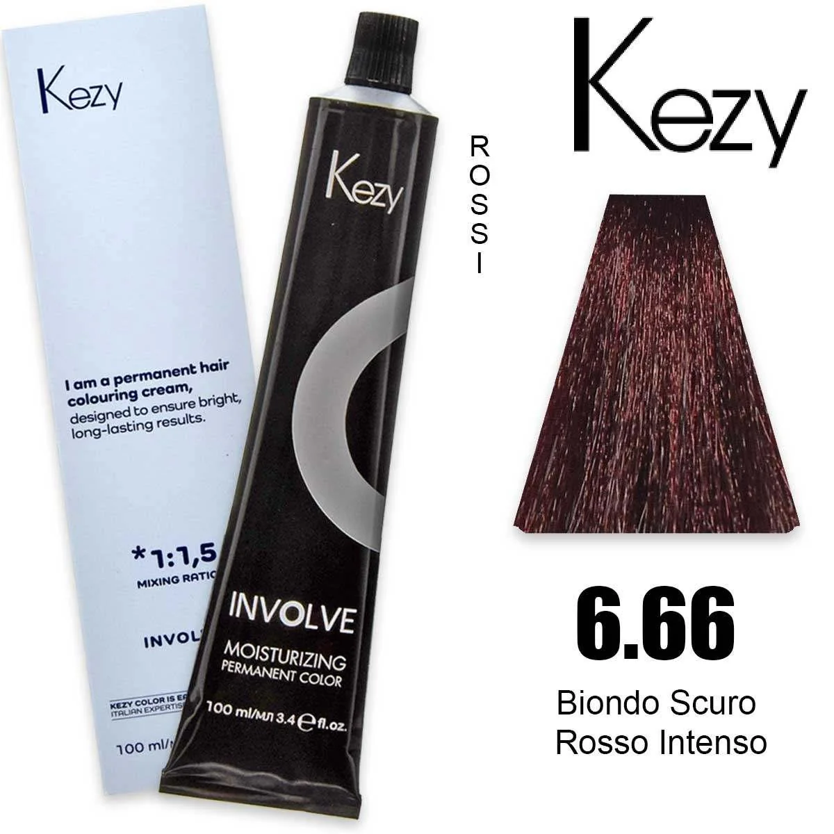 Coloração Capilar Kezy 6.66 Louro Escuro Vermelho Intenso 100ml