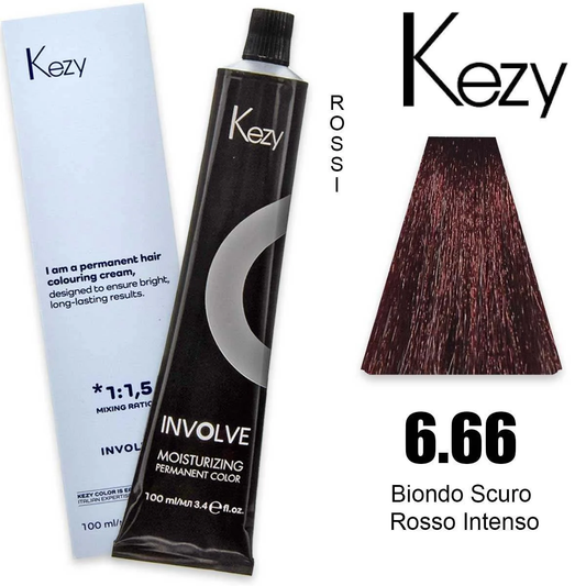 Coloração Capilar Kezy 6.66 Louro Escuro Vermelho Intenso 100ml