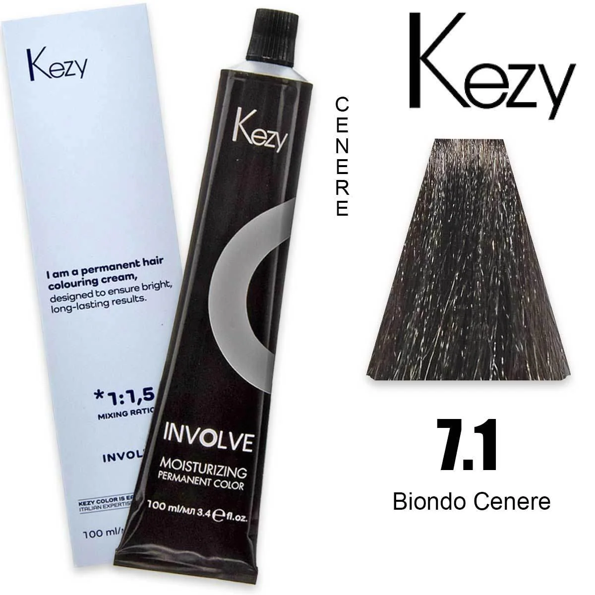 Coloração Capilar Kezy 7.1 Louro Cinza 100ml