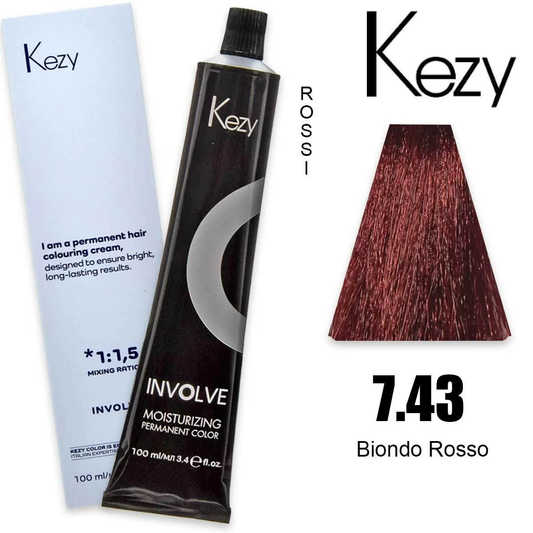 Coloração Capilar Kezy 7.43 Louro Cobre Dourado 100ml