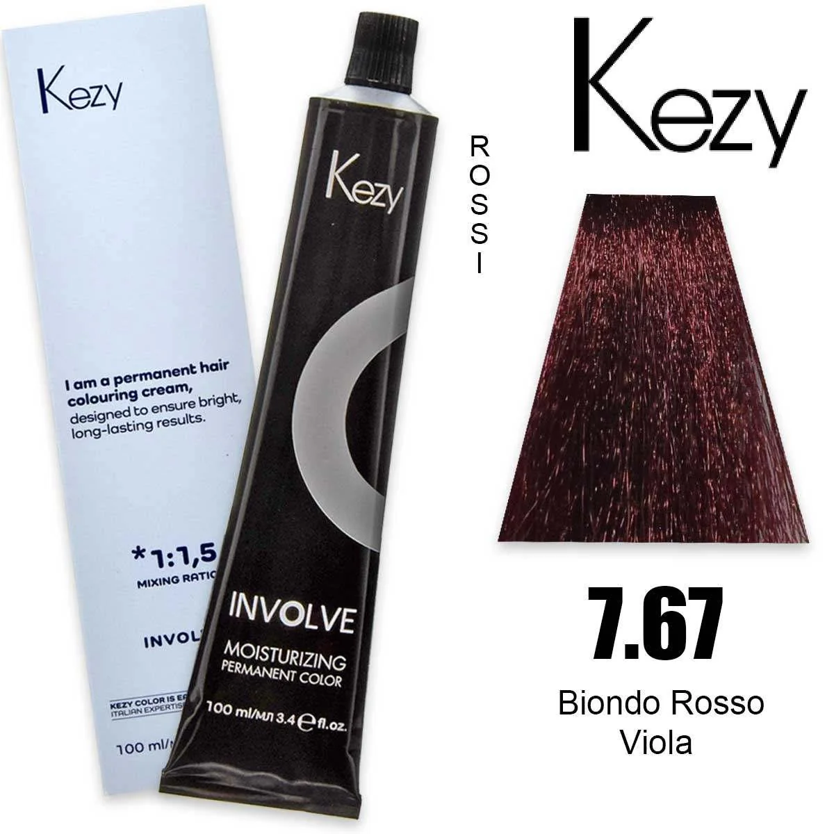 Coloração Capilar Kezy 7.67 Louro Vermelho Violeta 100ml