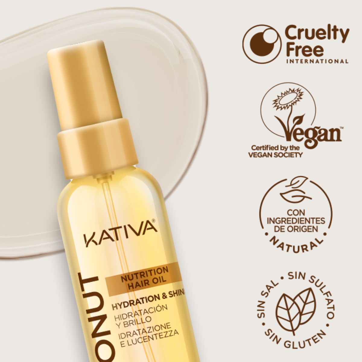 Serum Oleo Nutritivo Coconut Oil Kativa 100ml