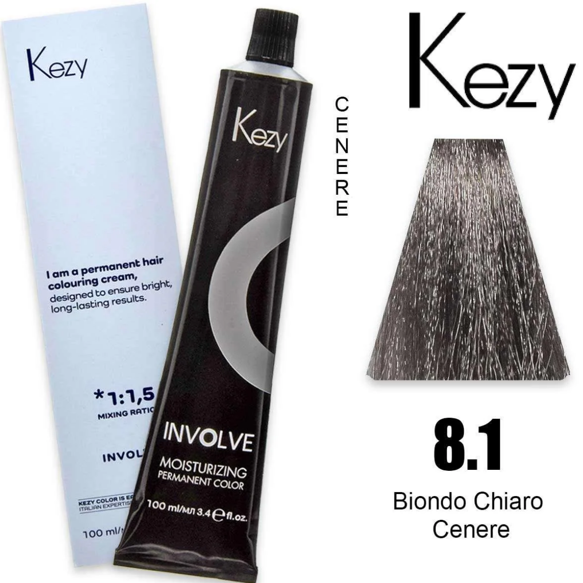 Coloração Capilar Kezy 8.1 Louro Claro Cinza 100ml