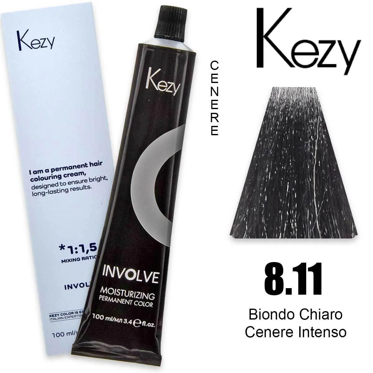 Coloração Capilar Kezy Louro Claro Cinza Intenso 100ml