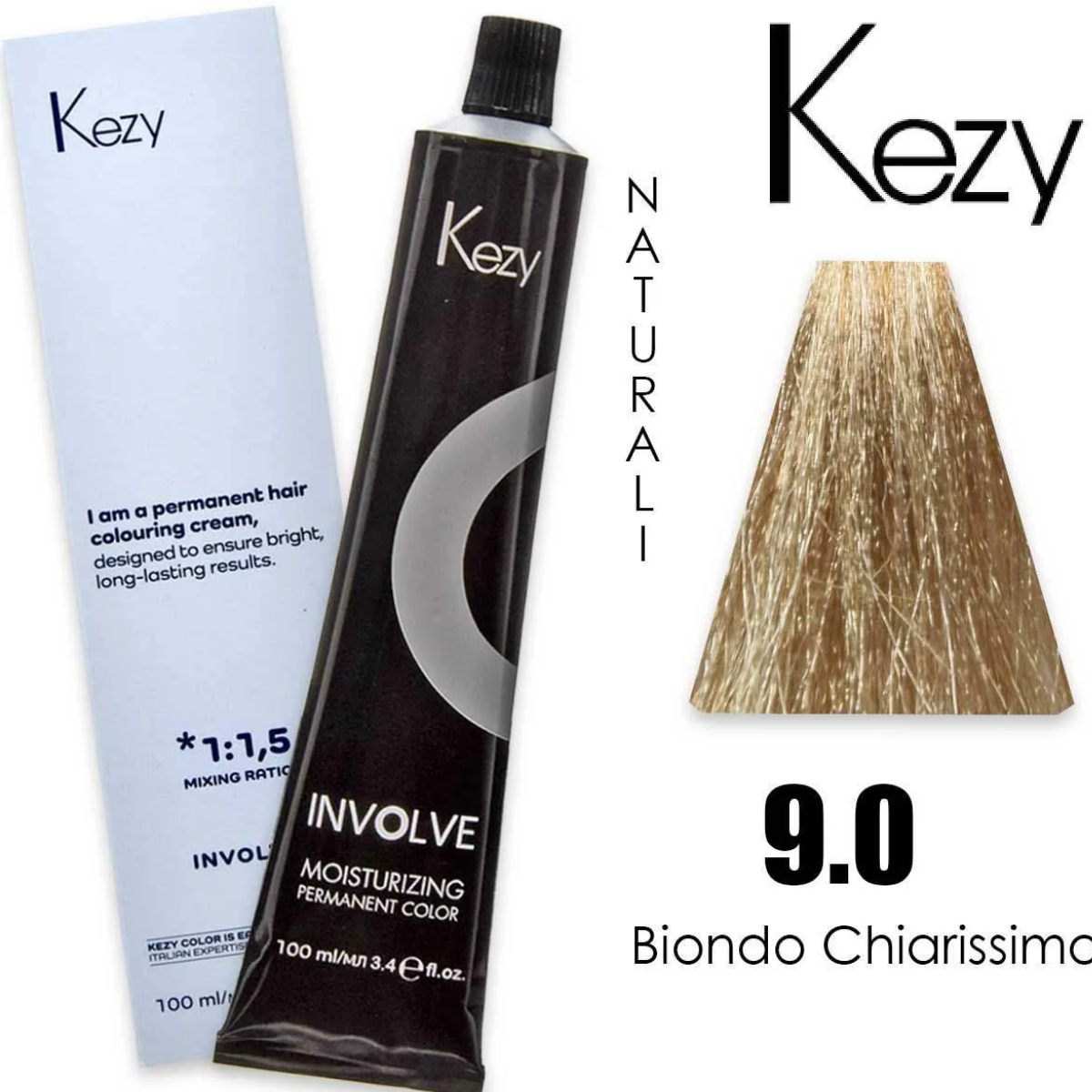 Coloração Capilar Kezy 9.0 Louro Claríssimo Natural 100ml