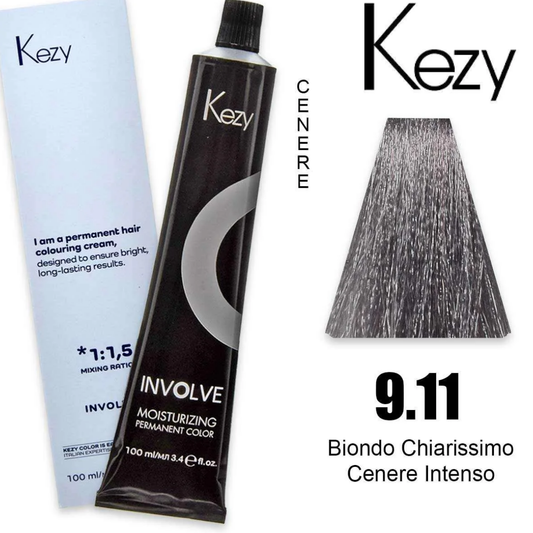 Coloração Capilar Kezy 9.11 Louro Claríssimo Cinza Intenso 100ml