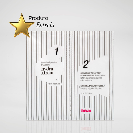 Saquetas Reconstrução Hydra Xtrem Efeito Botox Glossco 15+15ml