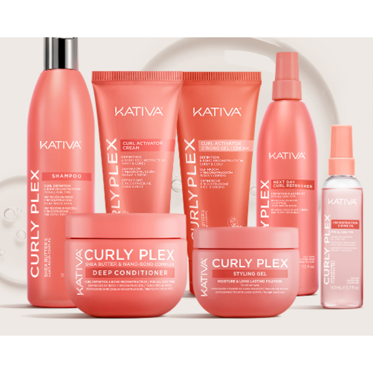 Curly Plex Styling Gel Caracóis Kativa 300ml