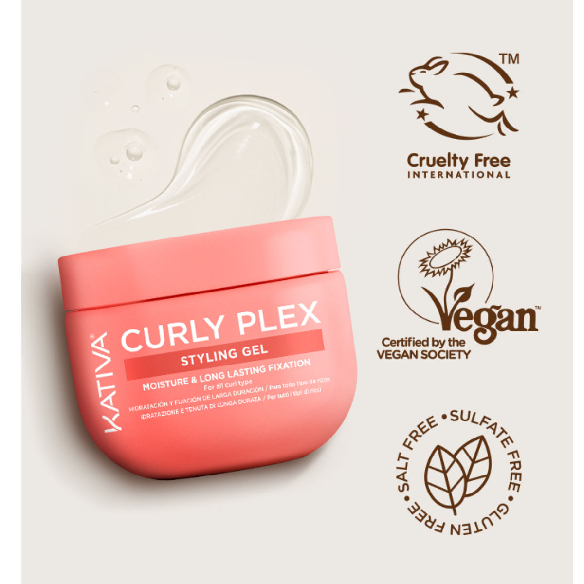 Curly Plex Styling Gel Caracóis Kativa 300ml