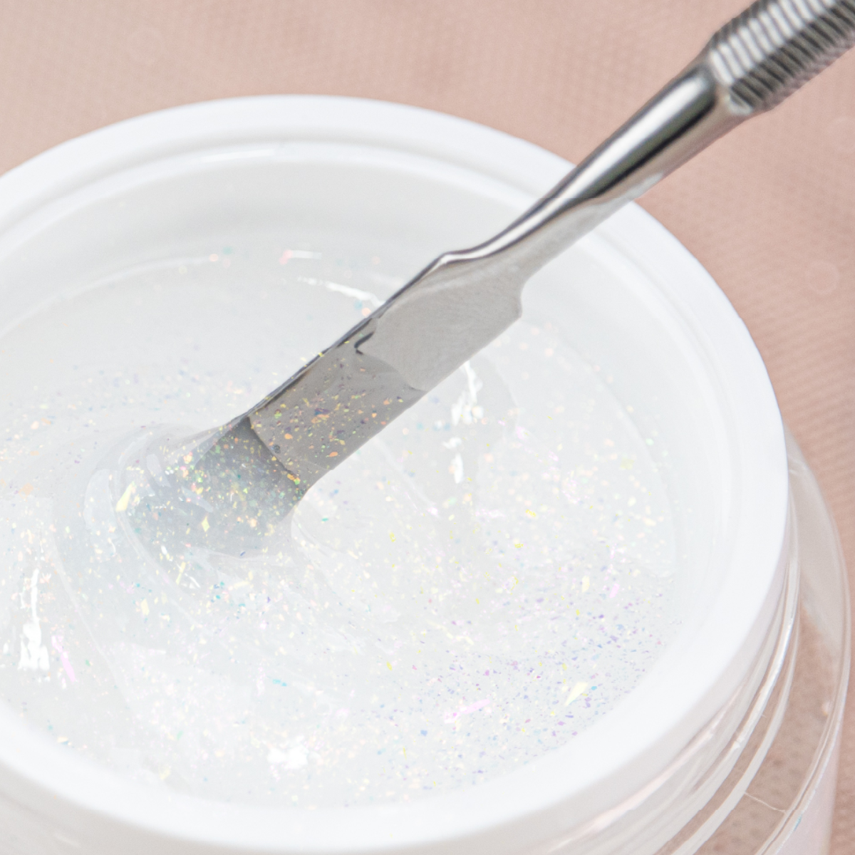 Gel de Construção Glitter Branco Leitoso Inocos 50g